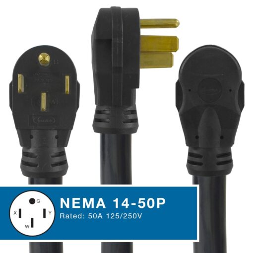 Conntek 14303 RV/Generator Power Cord 36-Foot 50 Amp Male Plug to Bare Wire, Black - Image 5