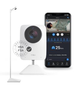 Miku Pro (Upgraded) Smart Baby Monitor Camera, Wall Mount & Floor Stand, Real Time Breathing & Sleep Tracking, Contact Free, Instant Alerts, Safe Sleep, Requires Additional Monthly Membership