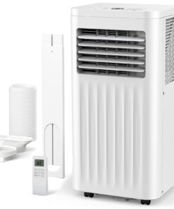ZAFRO 10,000 BTU Portable Air Conditioners with Remote, 4 Modes Dehumidifier/Fan/Sleep Modes/Built-in Cool, Cools Room up to 450 sq.ft,24H Timer, Windows Kit Included&ac Hose for Bedroom/Indoor Rooms