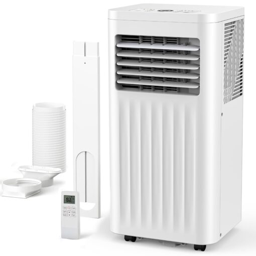 ZAFRO 10,000 BTU Portable Air Conditioners with Remote, 4 Modes Dehumidifier/Fan/Sleep Modes/Built-in Cool, Cools Room up to 450 sq.ft,24H Timer, Windows Kit Included&ac Hose for Bedroom/Indoor Rooms