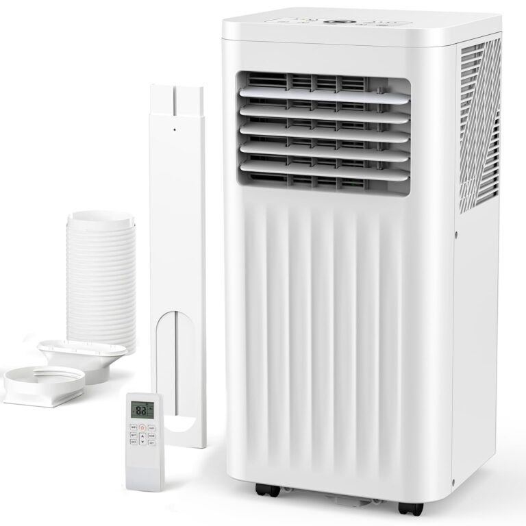 ZAFRO 10,000 BTU Portable Air Conditioners with Remote, 4 Modes Dehumidifier/Fan/Sleep Modes/Built-in Cool, Cools Room up to 450 sq.ft,24H Timer, Windows Kit Included&ac Hose for Bedroom/Indoor Rooms