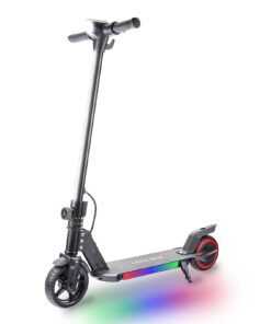 Electric Scooter for Kids Ages 6-12, 150W Motor, 4/7/11 Mph, 60 mins Ride Time, Adjustable Speed, LED Display, Colorful Lights, Electronic Brake, Foldable Kids Electric Scooter (Black)