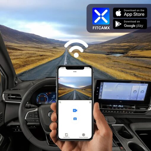 Fitcamx Front 2160P+Rear 1080P Dash Cam for 2021-2025 Toyota Sienna LE Limited XLE Platinum XSE (XL40), OEM Factory Look, Dual HD Video, Built-in WiFi & APP, Loop Recording, G-Sensor, 128GB Card - Image 5