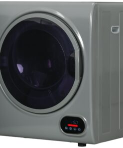 HOMCOM Portable Clothes Dryer, Compact Laundry Dryer with 1.5 cu.ft Stainless Steel Drum, Intelligent Drying, 120V 850W Front Load Electric Dryer for Apartments, Dorms, RVs - Charcoal Gray