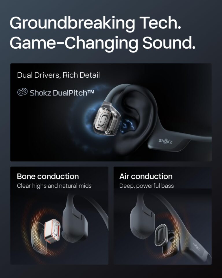 SHOKZ New OpenRun Pro 2 - Open-Ear, Bone Conduction Sport Headphones - with Reflective Strip - Sweat Resistant, Workout Headphones - Secure, Wireless, Comfortable Fit-Deep Bass and Smart Mic App - Image 8