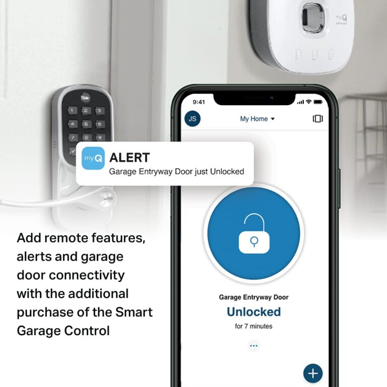 Yale | LiftMaster Smart Lock with Keypad Lever - Works with myQ App & Key by Amazon in-Garage Delivery when paired with Smart Garage Hub (sold separately), Satin Nickel - Image 2