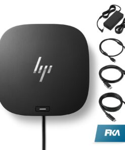 HP Docking Station for Laptop Dual Monitor and Charging Bundle - HP USB-C G5 Dock with 120W AC Adapter, HDMI & DP Cable & USB-C Cable