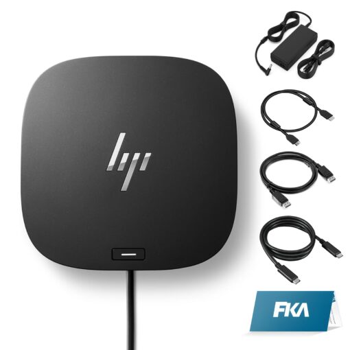 HP Docking Station for Laptop Dual Monitor and Charging Bundle - HP USB-C G5 Dock with 120W AC Adapter, HDMI & DP Cable & USB-C Cable