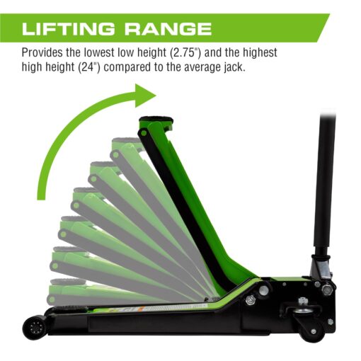 ARCAN Tools 2-Ton Extra Long Reach Low Profile Steel Floor Jack (A20016) - Image 5