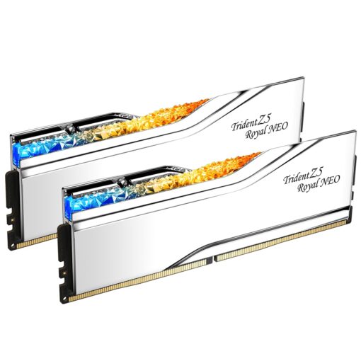 G.SKILL Trident Z5 Royal Neo Series (AMD Expo) DDR5 RAM 32GB (2x16GB) 8000MT/s CL38-48-48-128 1.45V Desktop Computer Memory UDIMM - Silver (F5-8000J3848H16GX2-TR5NS)