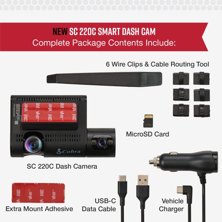 Cobra Smart Dual View Front and Cabin Dash Cam (SC 220C) - QHD 1440P Resolution, 360 Alerts, Parking Live View, Incident Reports, Emergency MayDay, 16 GB SD Card Included, CarPlay & Android Auto - Image 2