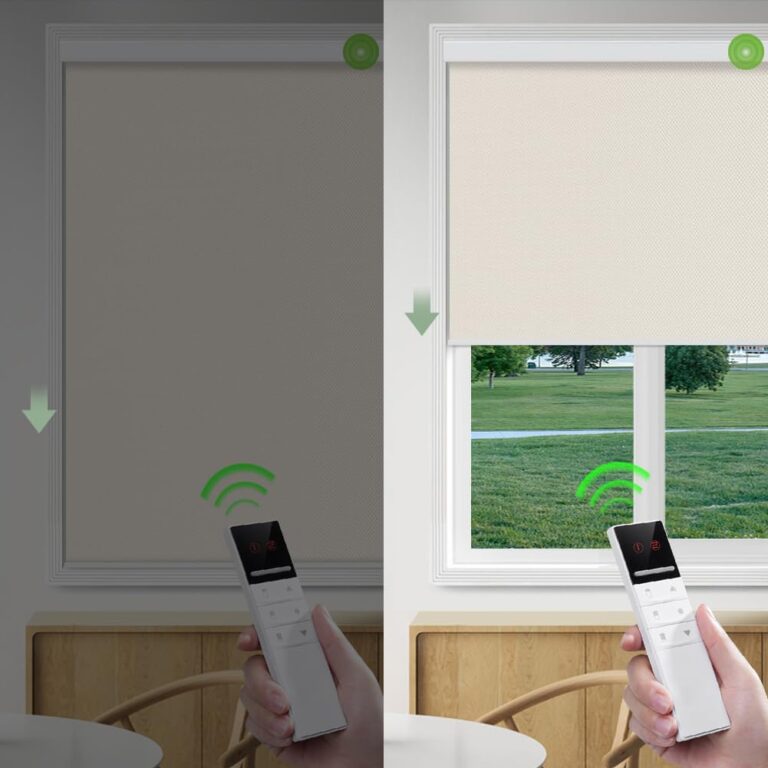 Motorized Blinds with Remote (23-95 inches) Window Roller Shade Wireless Rechargeable Motor Popular Sunshine Fabric for Office and Home Customize Size (82006D-1) - Image 6