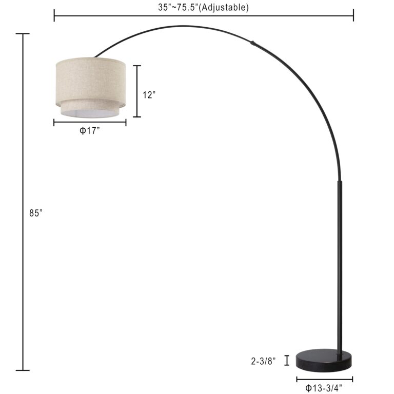 Major-Q Arc Floor Lamp Modern 81" Tall Standing Lamps for Living Room - Stand Up Arching Lamp (6938DS-BEIGE) - Image 4
