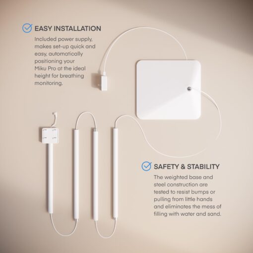 Miku Pro (Upgraded) Smart Baby Monitor Camera, Wall Mount & Floor Stand, Real Time Breathing & Sleep Tracking, Contact Free, Instant Alerts, Safe Sleep, Requires Additional Monthly Membership - Image 4