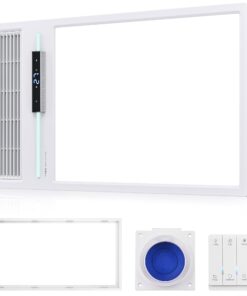 VallisCo Bathroom Exhaust Fan with Light and Heater, 4 in 1 Bathroom Fan with Heater, 1800W Heating Power, Remote Control, Quiet & Powerful for Ventilation, Lighting, Heating, and Drying