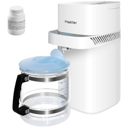 Smart Water Distiller for Home - 1.1 Gal Countertop Distilled Water Maker Machine with Real-time Monitoring for Distilling, 750W Home Distiller Maker Purifier with 4L Glass Container for Table Office