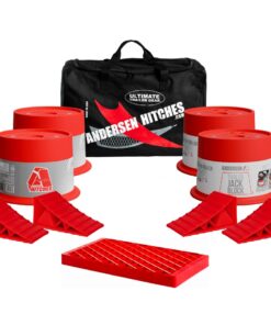 Andersen HITCHES 3602 Auto-Level Stabilizing Kit - Duffel Bag With 9-pc Kit and Trailer Jack Blocks for 5th Wheel RVs | Towing Camper Accessories