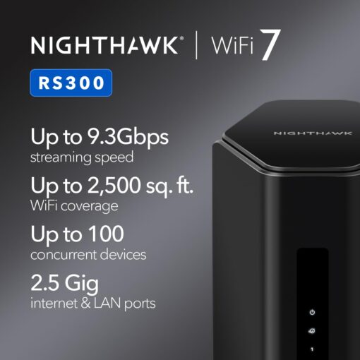 NETGEAR Nighthawk Tri-Band WiFi 7 Router (RS300) - Security Features, BE9300 Wireless Speed (up to 9.3Gbps) - Covers up to 2,500 sq. ft., 100 Devices - 2.5 Gig Internet Port - Image 8