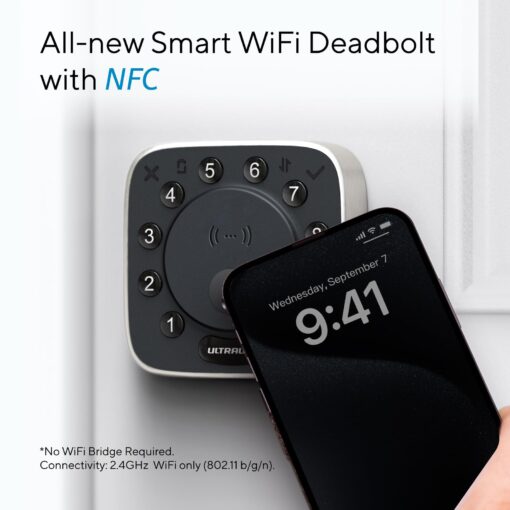 ULTRALOQ Bolt NFC Smart Lock, Built-in WiFi Keyless Entry Door Lock with Door Sensor, Smart WiFi Deadbolt, Smart Home Automation, 10 Months Battery, IP65 Waterproof - Image 9