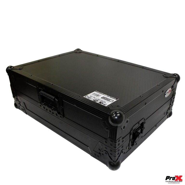 ProX Live Performance Gear XS-DDJSR2LTBL LED ATA Flight Case For Pioneer DDJ-SR2 DJ Controller with Laptop Shelf and LED - Black - Image 5