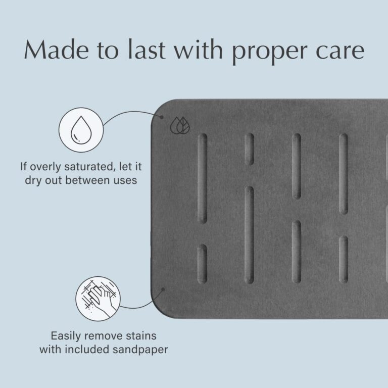 Dorai Home Bath Stone Mat 23.6"x15.4" (2-Pack) – Quick-Dry, Non-Slip Diatomite Stone Bath Mat, Rain Sandstone - Image 6