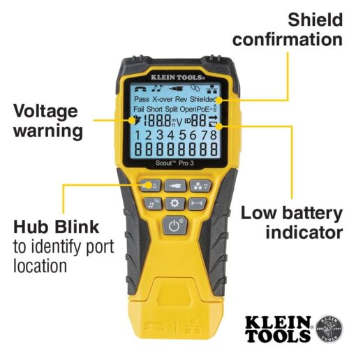 Klein Tools VDV500-920 Wire Tracer Tone Generator and Probe Set with RJ45 Port & VDV501-851 Cable Tester Kit with Scout Pro 3 for Ethernet/Data, Coax/Video - Image 2