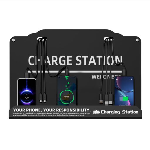 Wall Mounted Cell Phone Charging Station Mobile Phone Charging Station | Fast Charging 8 Device | Compatible with iPhone ipad Smartphone Tablets Port | Great for Offices Hotel Hospital Airport - Image 8