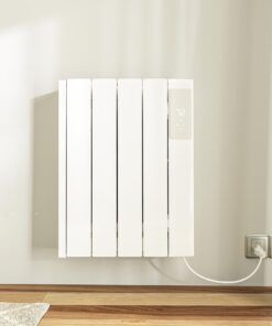 BREEZEHEAT 800w Convection Panel Heater-Portable Electric Heaters, Plug-in Wall Heaters for Indoor Use, Fanless Ultra Quiet, Wall Mount Space Heater w/Remote Control, LED Display, Timer (White)