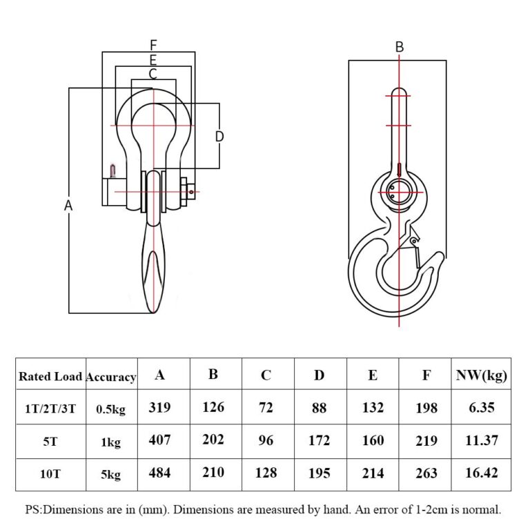 MXBAOHENG 3T Wireless Crane Digital Hoist Scale Rechargeable Hanging Scale w/Remote Control 3000kg/6600lb - Image 3