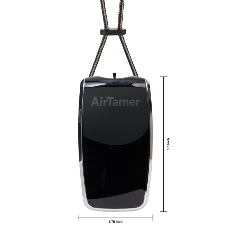 AirTamer A320 Rechargeable Personal Air Purifier, Proven Performance, Virus and Pollutant Tested*, Black with Leather Travel Case - Image 2