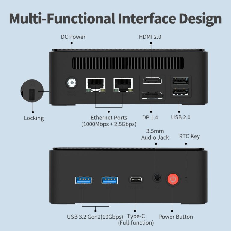 Mini PC, 13th Twin Lake N150 (Beat N100/N95, up to 3.6GHz), 16GB DDR4 RAM 512GB M.2 SSD Dual LAN, Mini Desktop Computers Windows 11, 4K Triple Display, Type-C/WiFi 6/BT5.2/Micro PC for Home Office - Image 4