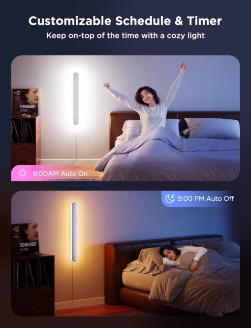 Govee Wall Sconces Set of Two, RGBIC LED Wall Lights, Works with Matter & Alexa, Music Sync, Plug in Wall Mount Light, Dimmable Modern Room Light for Living Room Bedroom Hallway, 2 Pack - Image 2
