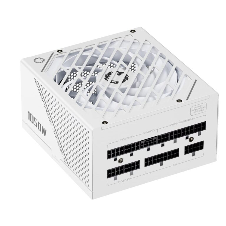 GAMEMAX Rampage Series 1050W ATX 3.1 & PCIe 5.1 80 Plus Platinum Certified Fully Modular Power Supply, 135mm F.D.B Fan, 105°C Japanese Caps, 10 Year Warranty, GX1050, White