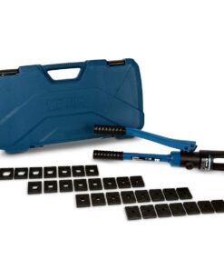 TEMCo Industrial Hydraulic Cable Lug Crimper TH0005 V2.0 (11 US TON) 10 AWG to 600 MCM Electrical Terminal Cable Wire Tool Kit with 32 Die Sets