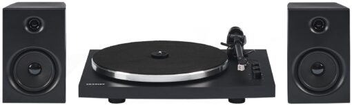 Crosley T150C-BK 2-Speed Bluetooth Turntable Record Player System with Weighted Tone Arm and Stereo Speakers, Black - Image 4