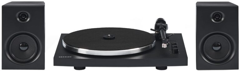 Crosley T150C-BK 2-Speed Bluetooth Turntable Record Player System with Weighted Tone Arm and Stereo Speakers, Black - Image 4
