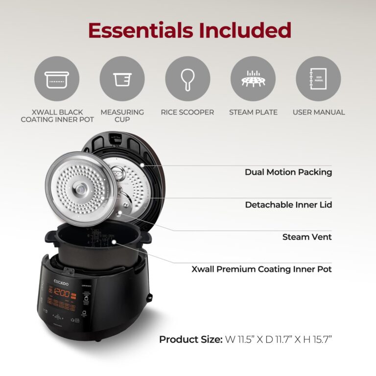 CUCKOO CRP-P1009SB 10-Cup (Uncooked) / 20-Cup (Cooked) Heating Pressure Rice Cooker & Warmer with Nonstick Inner Pot, 13 Menu Modes, Fuzzy Logic Tech, 3 Voice Guide, Auto Clean (Black) - Image 9