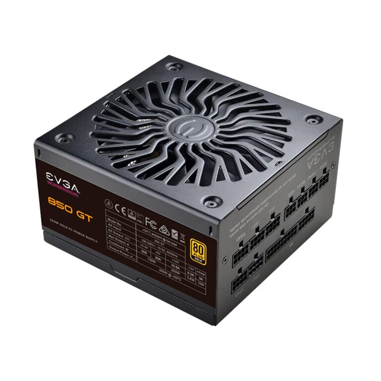 EVGA 850 GT, 80 Plus Gold 850W, Fully Modular, Auto Eco Mode with FDB Fan, 100% Japanese Capacitors, 7 Year Warranty, Includes Power ON Self Tester, Compact 150mm Size, Power Supply 220-GT-0850-Y1 - Image 6