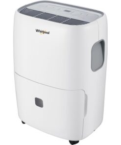 Whirlpool Energy Star 23-Pint Portable Dehumidifier with Auto-Shutoff and Timer, Home Dehumidifier and Moisture Absorber For Basement, Garage, Living Room in White