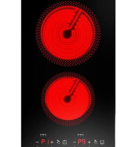 Electric Cooktop 2 Burners 2100W, 110v Electric Stove Top 12 inch, Independent Control 20 Temperature Ranges 9 Power Levels Induction Cooktop, All Kinds of Cookwares