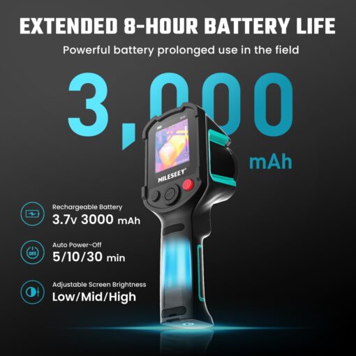 MILESEEY TR10 Thermal Imaging Camera,Super Resolution 240 x 240 Thermal Camera,25 Hz Refresh Rate, -4°F to 1022°F Handheld Infrared Imager,8-Hour Battery Life Infrared Camera - Image 4