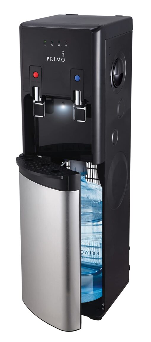 Primo Bottom-Loading Water Dispenser - 2 Temp (Hot-Cold) Water Cooler Water Dispenser for 5 Gallon Bottle w/Child-Resistant Safety Feature, Black and Stainless Steel - Image 3