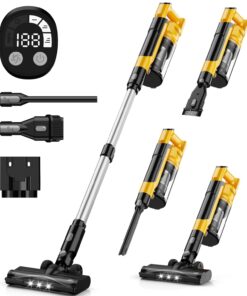 350W Cordless Vacuum Cleaner for Dewalt 20v Battery, 35kPa Brushless Lightweight Stick Vacuum with 3 Mode Suction, 6 in 1 Stick Vacuum Cleaner with HEPA for Floor, Carpet, Car (Battery Not Included)