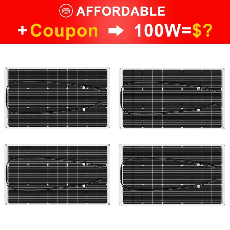 DOKIO Flexible Solar Panel 4x100w(400w) Semi-Flexible Bendable 12V Monocrystalline Off-Grid for RV Boat Cabin Van Car and Caravan RV Boat Camper - Image 7