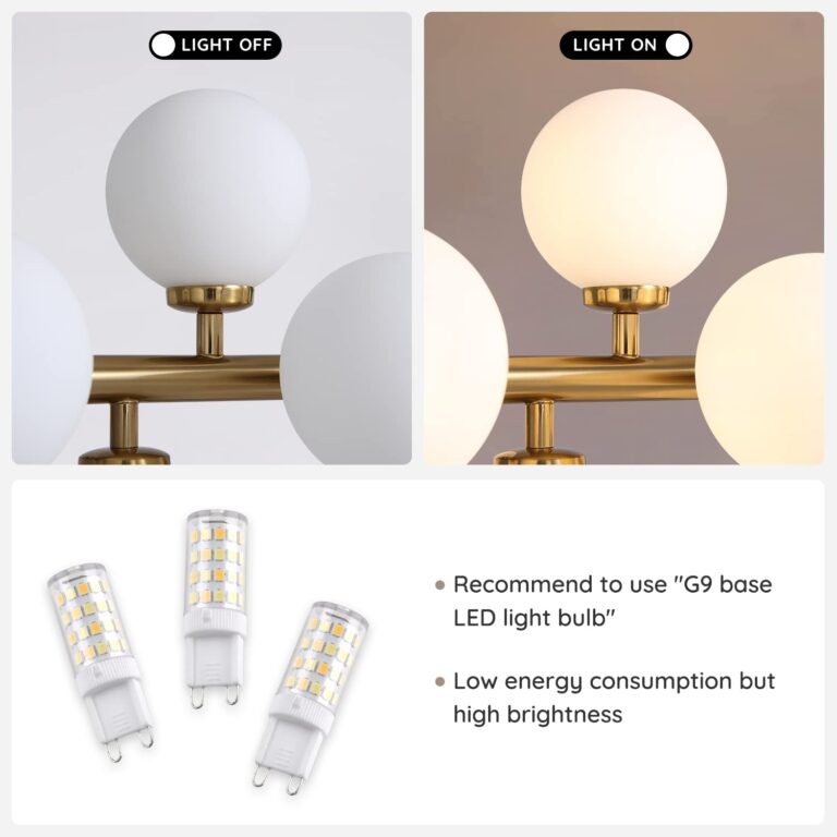 7PMBEANE Mid Century Modern Chandelier Over Table, 16-Light Globe Sputnik Chandelier Brass Pendant Lighting Fixture Hanging Ceiling Light for Dining Room, Kitchen Island - Image 3