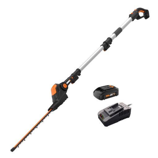 WORX 20V Power Share Cordless Hedge Trimmer & String Trimmer + Leaf Blower Bundle with Battery and Charger - Image 7