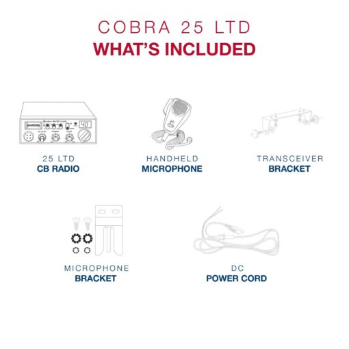 Cobra 25LTD Professional CB Radio - Emergency Radio, Travel Essentials, Instant Channel 9, 4 Watt Output, Full 40 Channels, 9 Foot Cord, 4 Pin Connector - Image 6