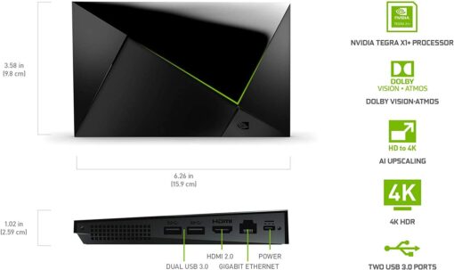 NVIDIA SHIELD Android TV Pro Streaming Media Player; 4K HDR movies, live sports, Dolby Vision-Atmos, AI-enhanced upscaling, GeForce NOW cloud gaming, Google Assistant Built-In, Works with Alexa - Image 7