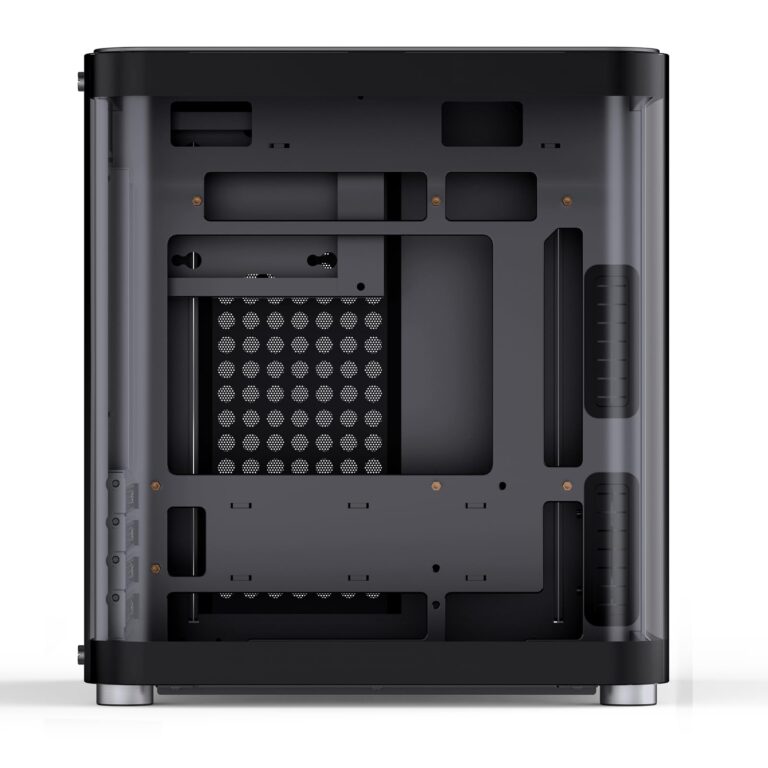 JONSBO TK-1 Black Micro ATX Mini Tower Computer CASE, Hyperboloid Glass Design, Separated Cabinet Structure, Al Alloy Shell Matx Desktop PC Case, Support ATX Power supply/240 AIO, Black - Image 3