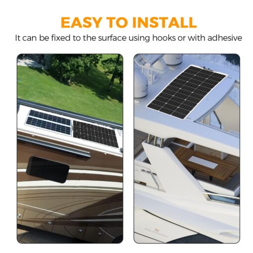 XINPUGUANG Solar Panel 12V 200W System Kit 100W Flexible Solar Panel Monocrystalline Battery Charger with Extension Cable 20A Charge Controller Power for RV Boat Cabin Car Trailer(200W-1) - Image 4